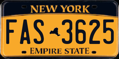 NY license plate FAS3625