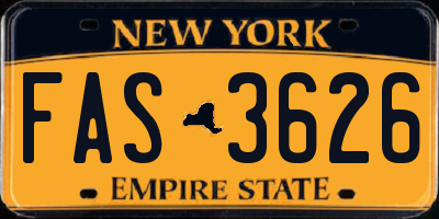 NY license plate FAS3626