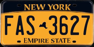 NY license plate FAS3627