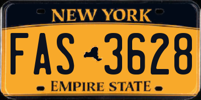 NY license plate FAS3628