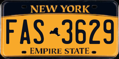 NY license plate FAS3629