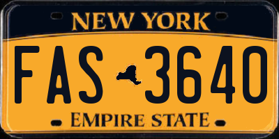 NY license plate FAS3640