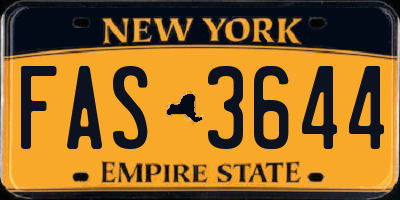 NY license plate FAS3644