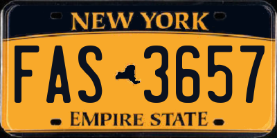 NY license plate FAS3657