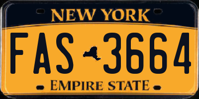 NY license plate FAS3664