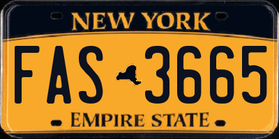 NY license plate FAS3665