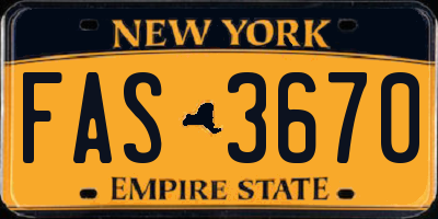 NY license plate FAS3670