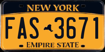 NY license plate FAS3671