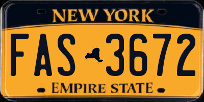 NY license plate FAS3672