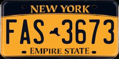 NY license plate FAS3673