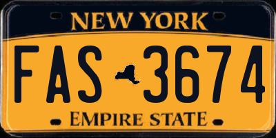 NY license plate FAS3674
