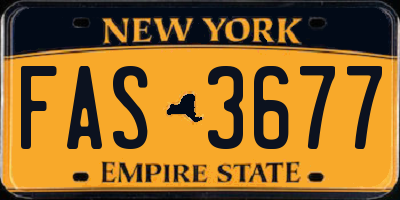 NY license plate FAS3677