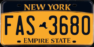 NY license plate FAS3680