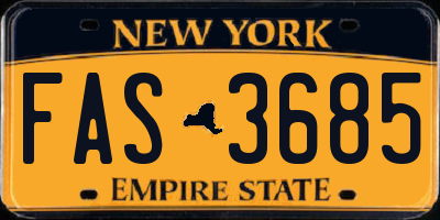 NY license plate FAS3685