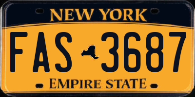 NY license plate FAS3687