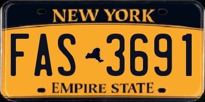 NY license plate FAS3691