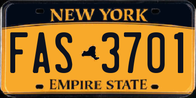 NY license plate FAS3701