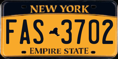 NY license plate FAS3702