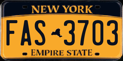 NY license plate FAS3703