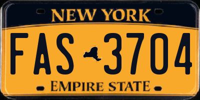 NY license plate FAS3704