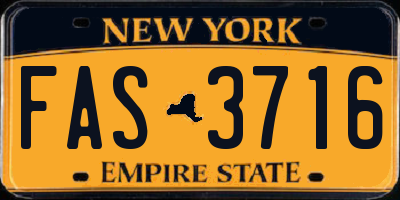 NY license plate FAS3716
