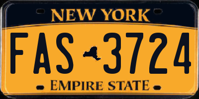 NY license plate FAS3724