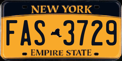 NY license plate FAS3729