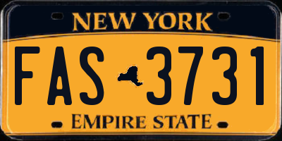 NY license plate FAS3731