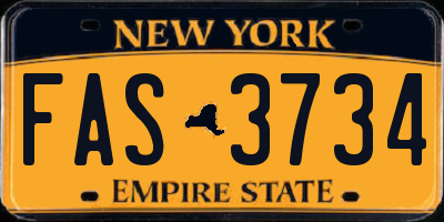NY license plate FAS3734