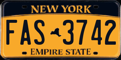 NY license plate FAS3742