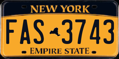 NY license plate FAS3743