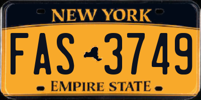 NY license plate FAS3749