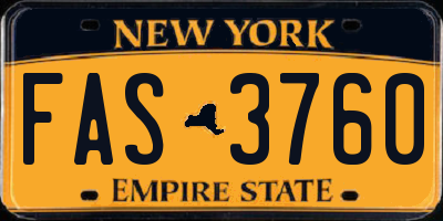 NY license plate FAS3760
