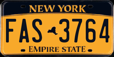 NY license plate FAS3764
