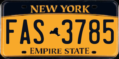 NY license plate FAS3785