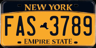 NY license plate FAS3789