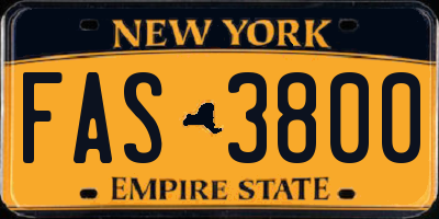 NY license plate FAS3800