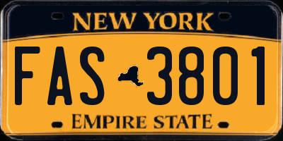 NY license plate FAS3801