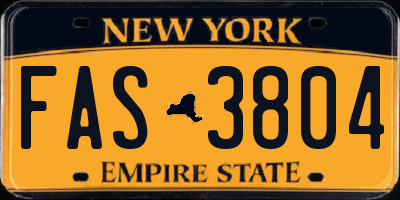 NY license plate FAS3804
