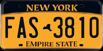 NY license plate FAS3810