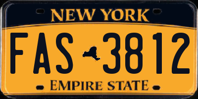 NY license plate FAS3812