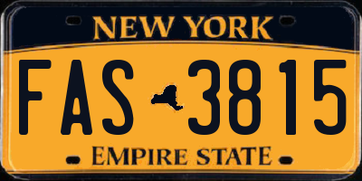 NY license plate FAS3815