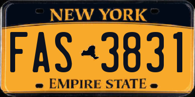 NY license plate FAS3831