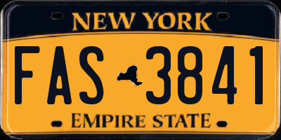 NY license plate FAS3841