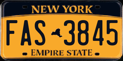 NY license plate FAS3845