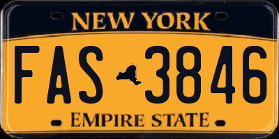 NY license plate FAS3846