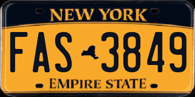 NY license plate FAS3849