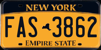 NY license plate FAS3862