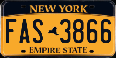 NY license plate FAS3866