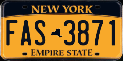 NY license plate FAS3871